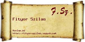 Fityor Szilas névjegykártya